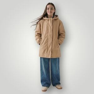 Vineyard‎ Vines Girls Puff Sleeve Parka Jacket Large Sand Tan Hooded New $138